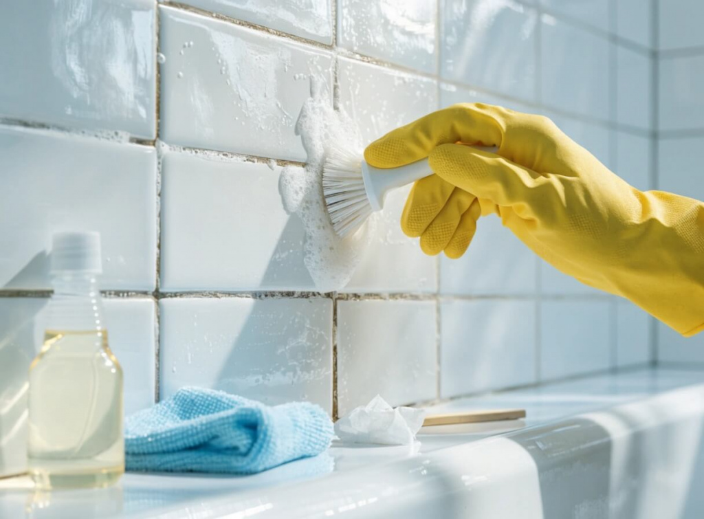 Чем очистить швы между плиткой в ванной: безопасные способы для светлой и темной затирки